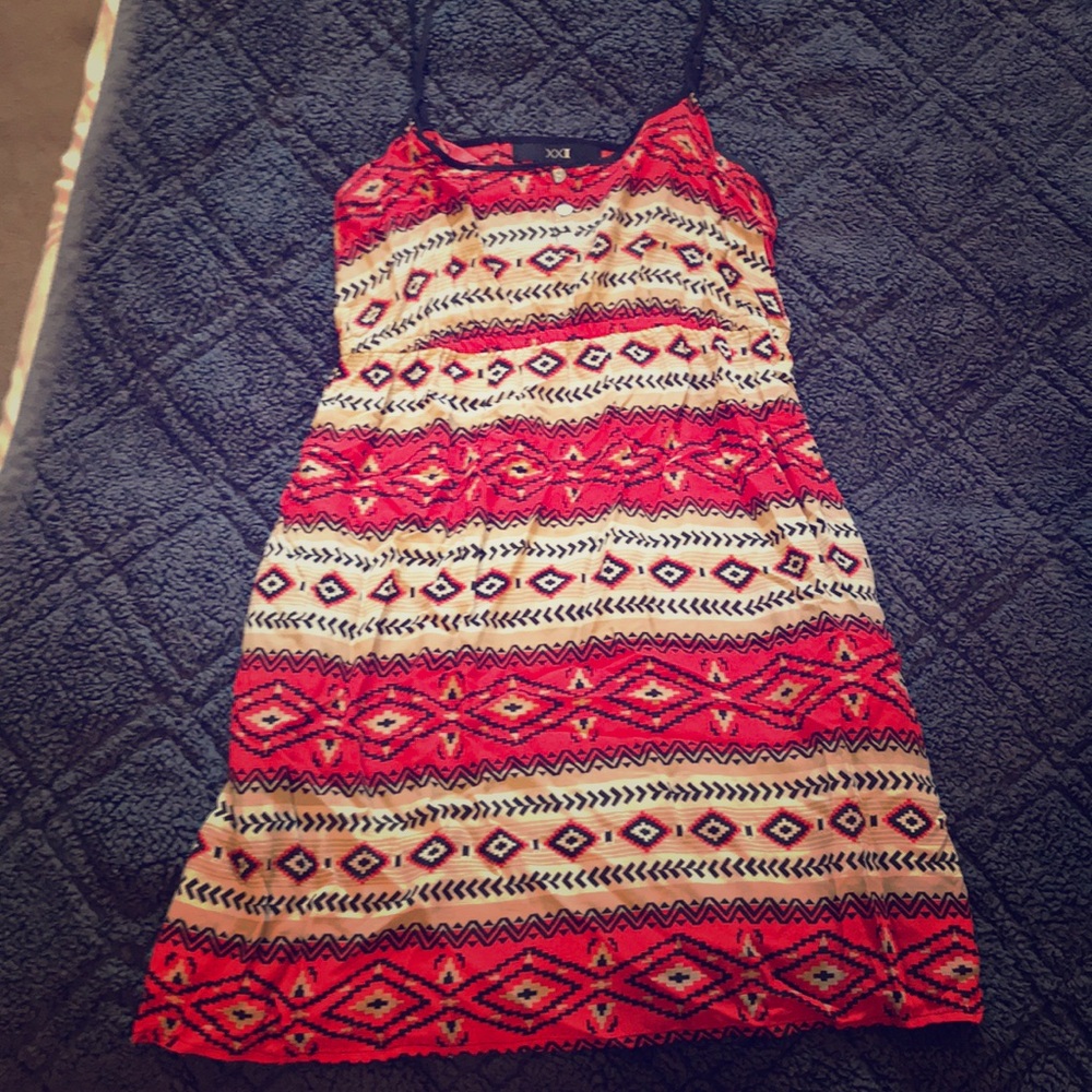 Orange and black dress